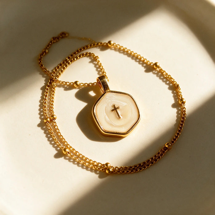 The Sacred Flame Cross Necklace