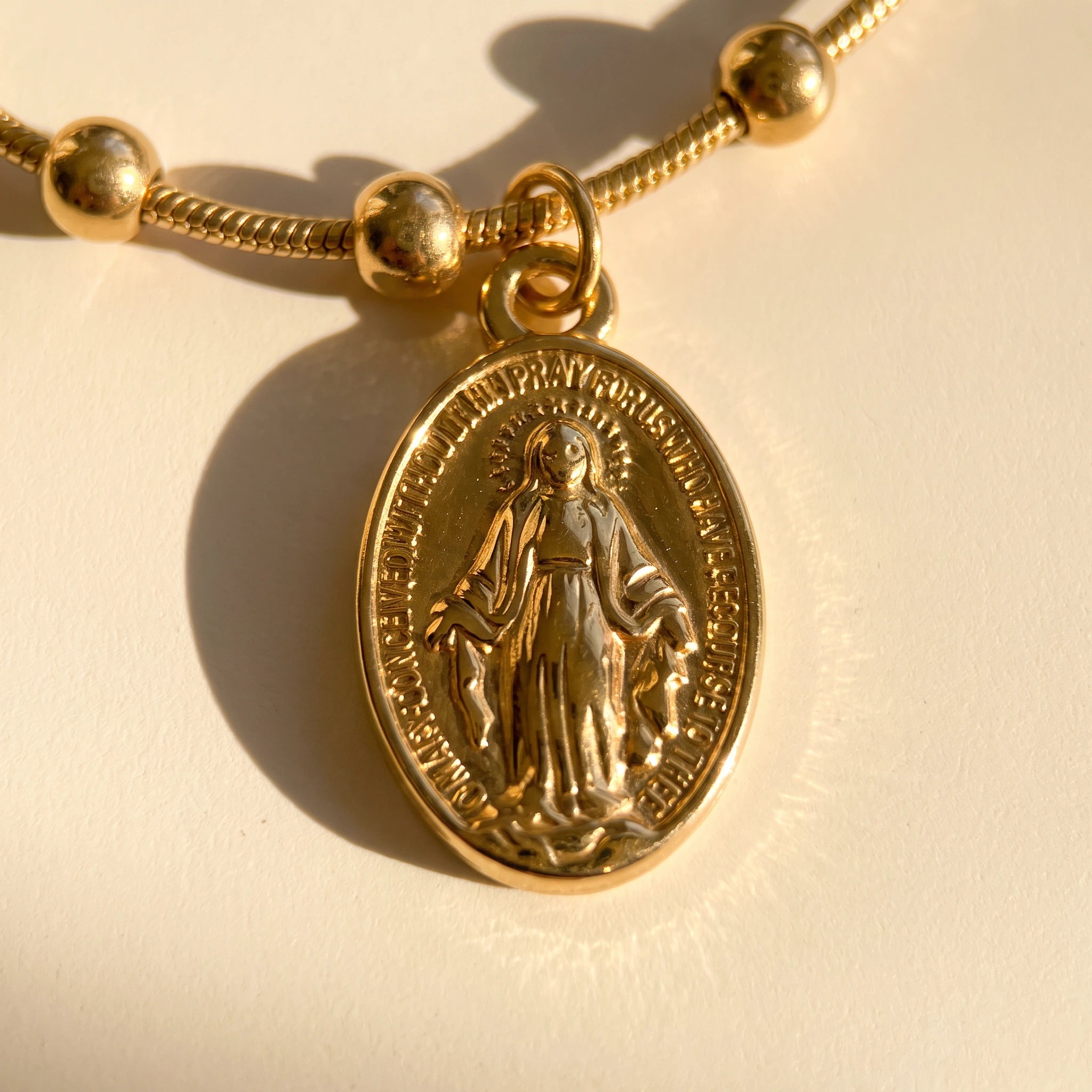 The Gold Plated Miraculous Medal Bracelet