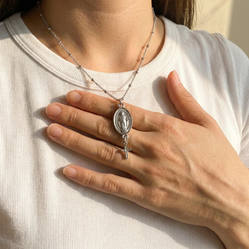 The Titanium Steel Miraculous Medal Necklace