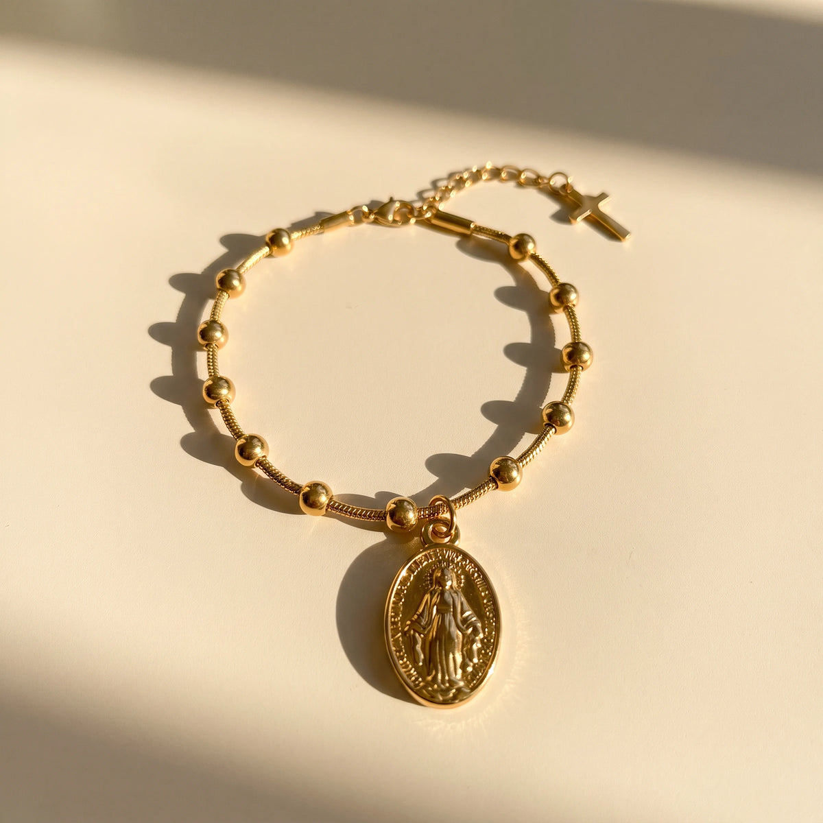 The Gold Plated Miraculous Medal Bracelet