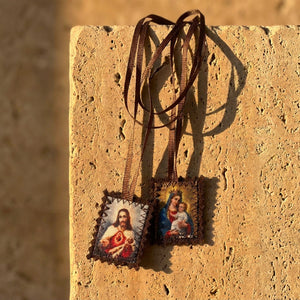 Original wool brown scapular