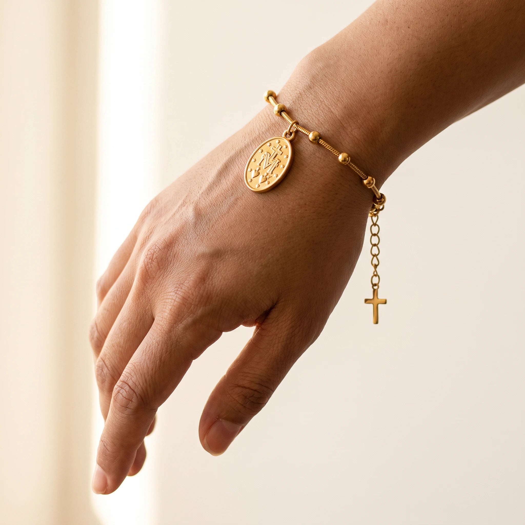The Gold Plated Miraculous Medal Bracelet