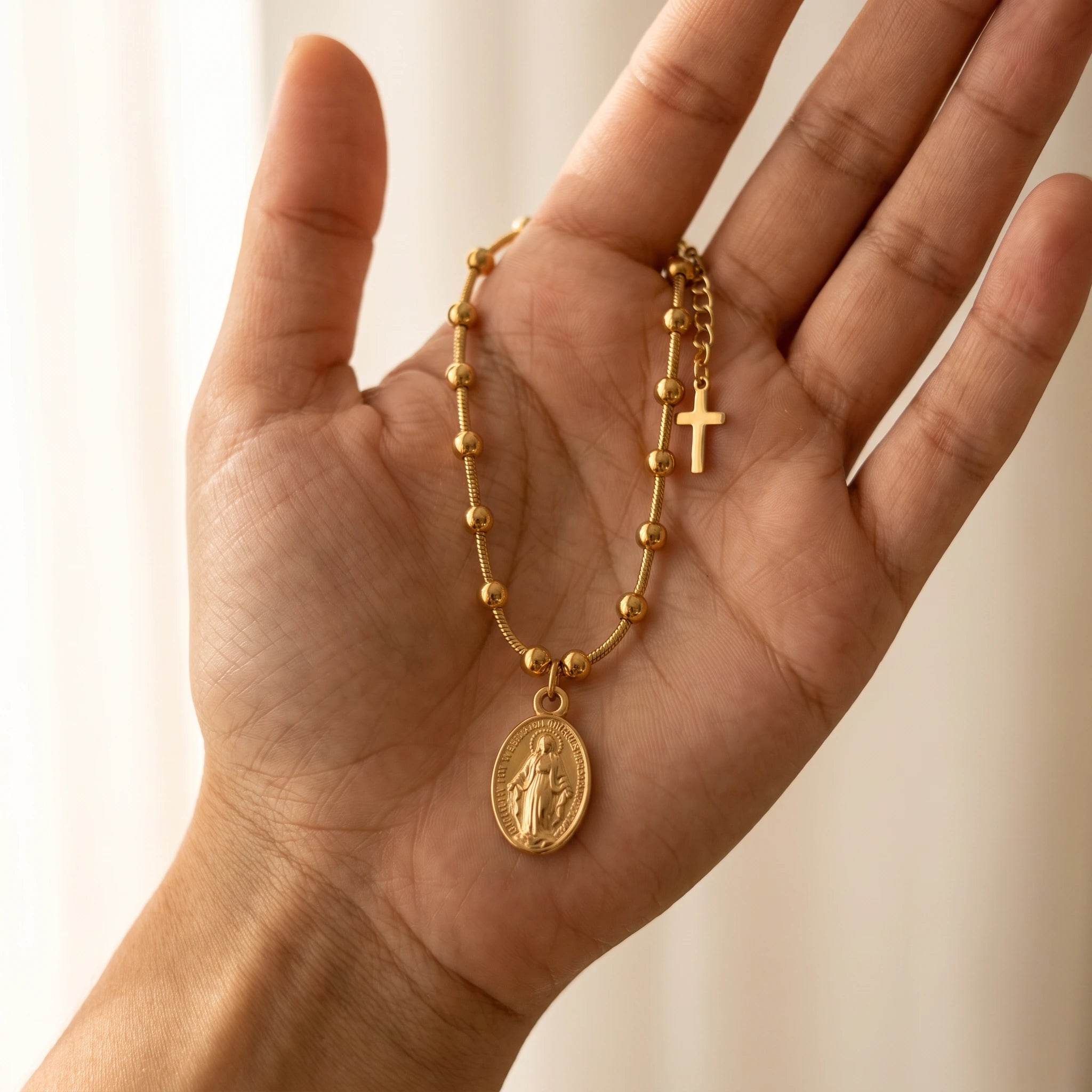 The Gold Plated Miraculous Medal Bracelet