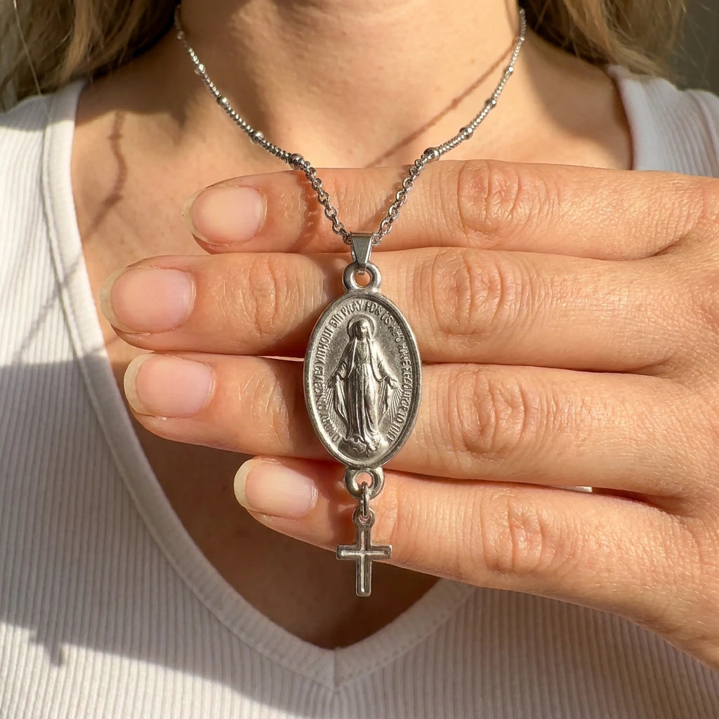 The Titanium Steel Miraculous Medal Necklace