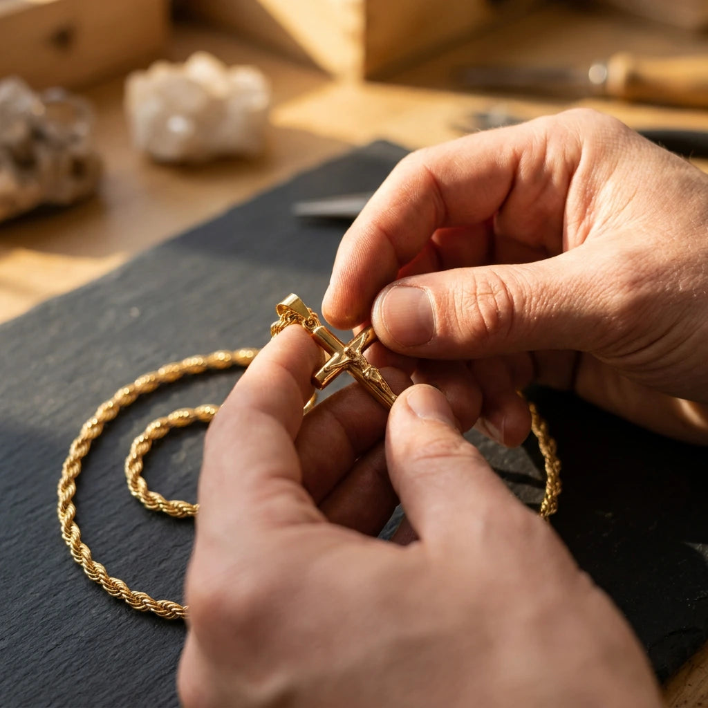 18K Gold Over Titanium Steel